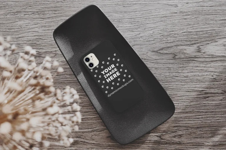 iPhone Black Phone Case Mockup Template