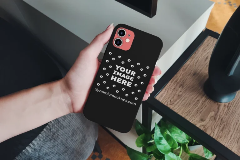 iPhone Black Phone Case Mockup Template