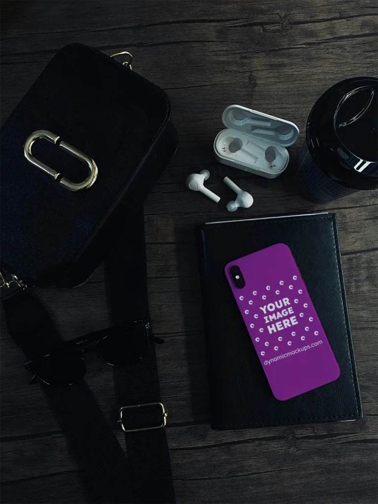 iPhone Purple Phone Case Mockup Template