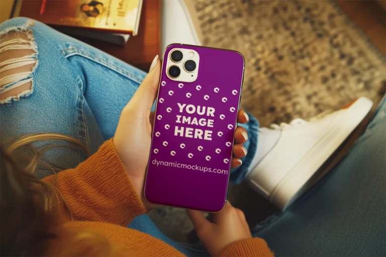 iPhone Purple Phone Case Mockup Template