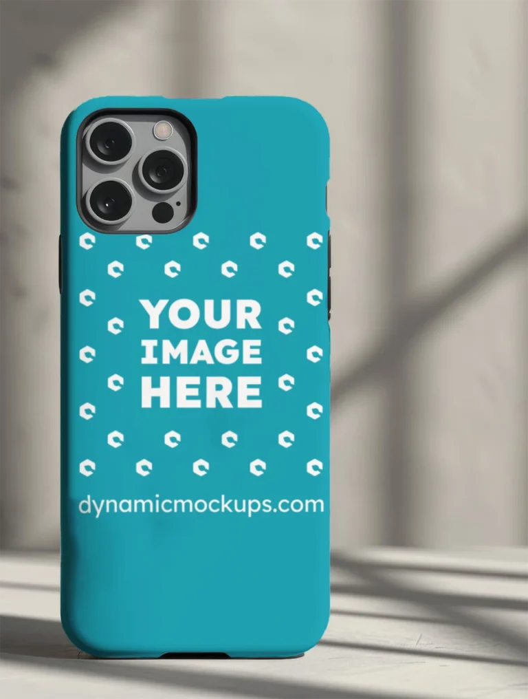 iPhone Teal Phone Case Mockup Template