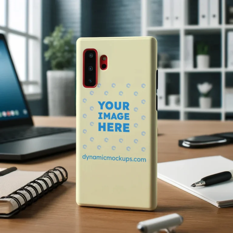 Samsung Cream Phone Case Mockup Template